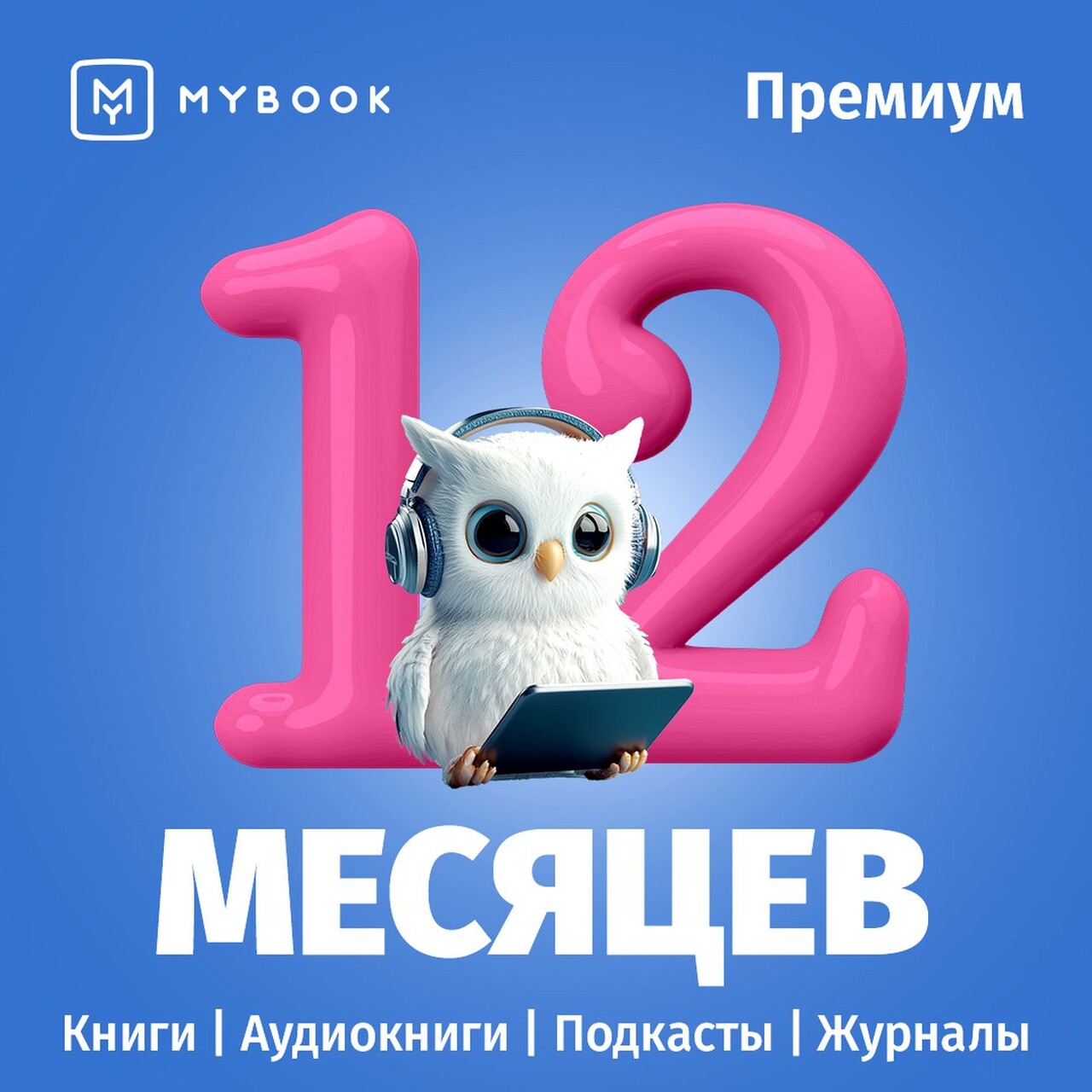 Подписка на книги Mybook Премиум - Подписка 12 месяцев